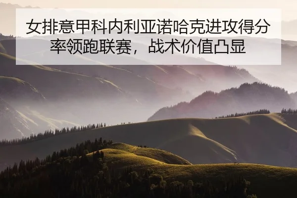 女排意甲科内利亚诺哈克进攻得分率领跑联赛，战术价值凸显